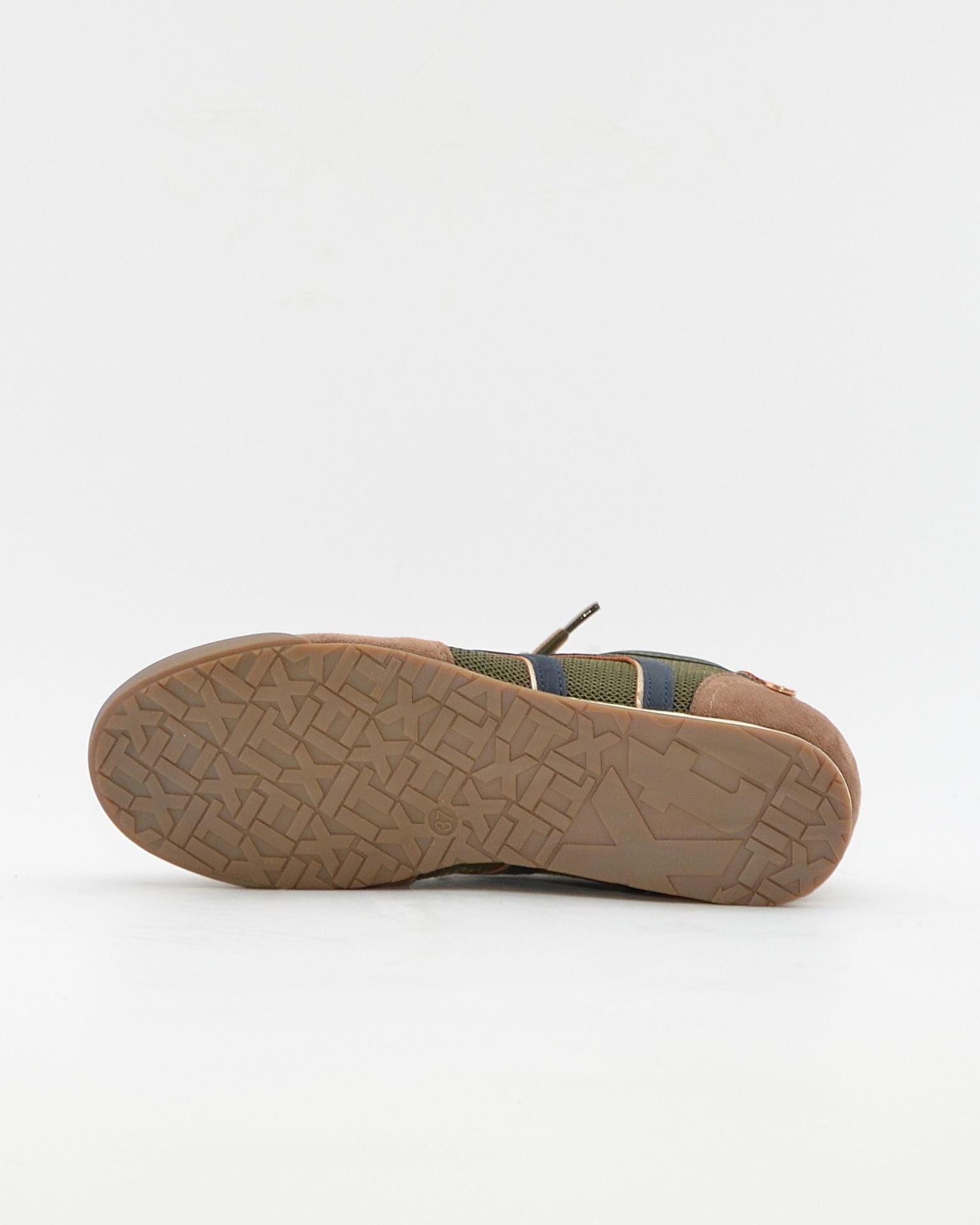 DEPORTIVO SNEAKER MUJER PLANA COLOR KAKI CUERO XTI 146156