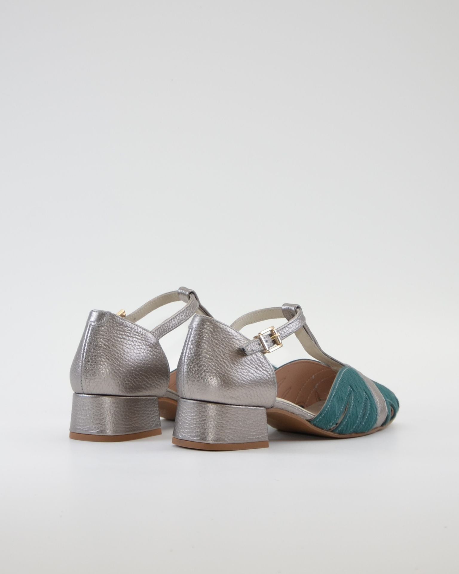 SANDALIA CANGREJERA MUJER COMBI PLATA VIEJA AZUL TURQUESA LACOMBA GAZANIA