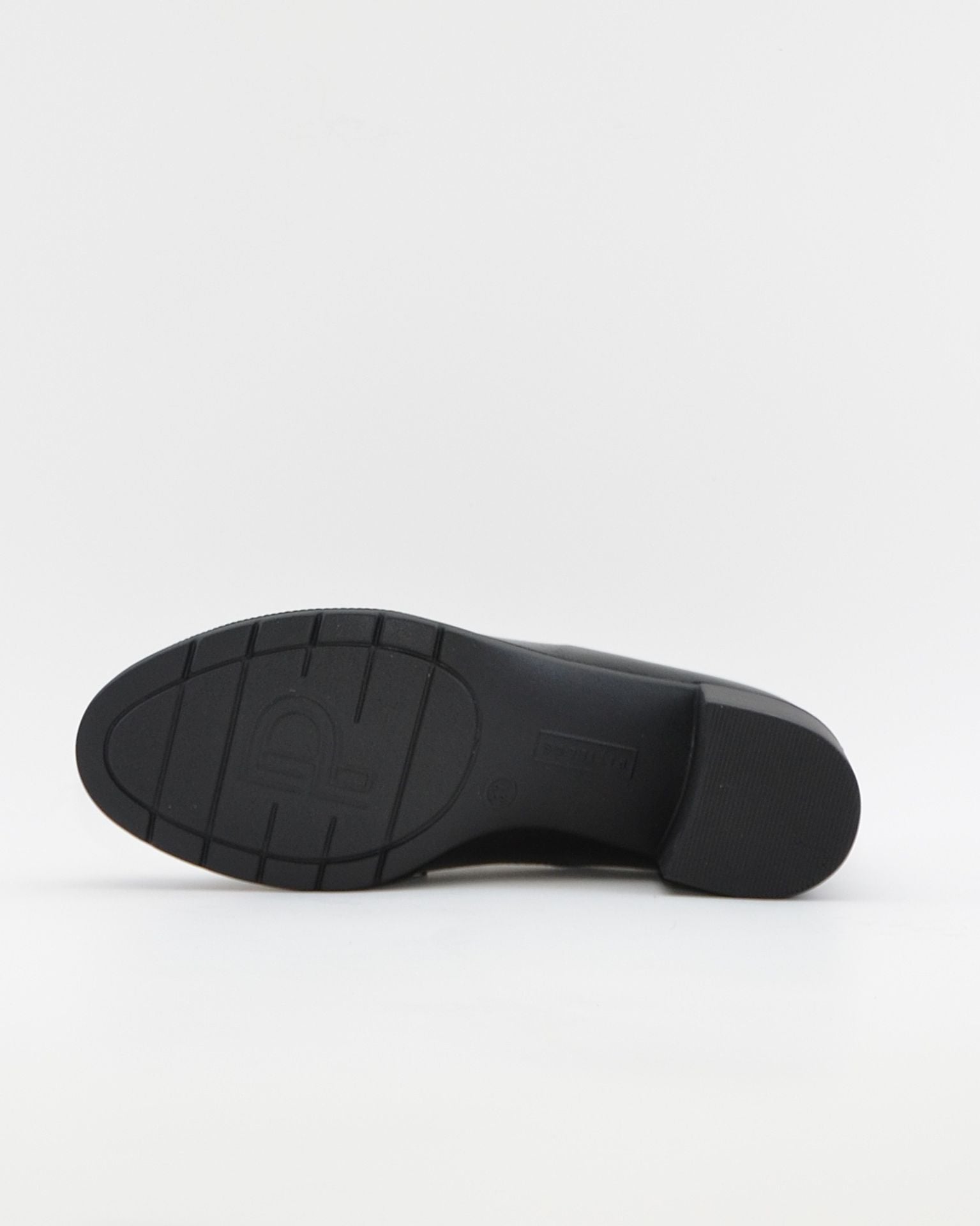 ZAPATO MOCASIN MUJER TACON ANCHO PLANTILLA EXTRAIBLE PITILLOS 11621 CHAROL NEGRO