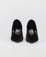 ZAPATO SALON MUJER ESTILETO COLOR LEOPARDO NEGRO DANIELA VEGA 2333S TERCIOPELO