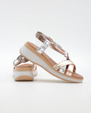 SANDALIA CUÑA MUJER TIRAS METALIZADAS PLANTA DE GEL OH MY SANDALS 5941