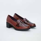 MOCASIN TACON MEDIO BURDEOS 10740
