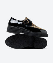 ZAPATO MUJER HEBILLA CHAROL NEGRO PRINT LACOMBA TIGRADA