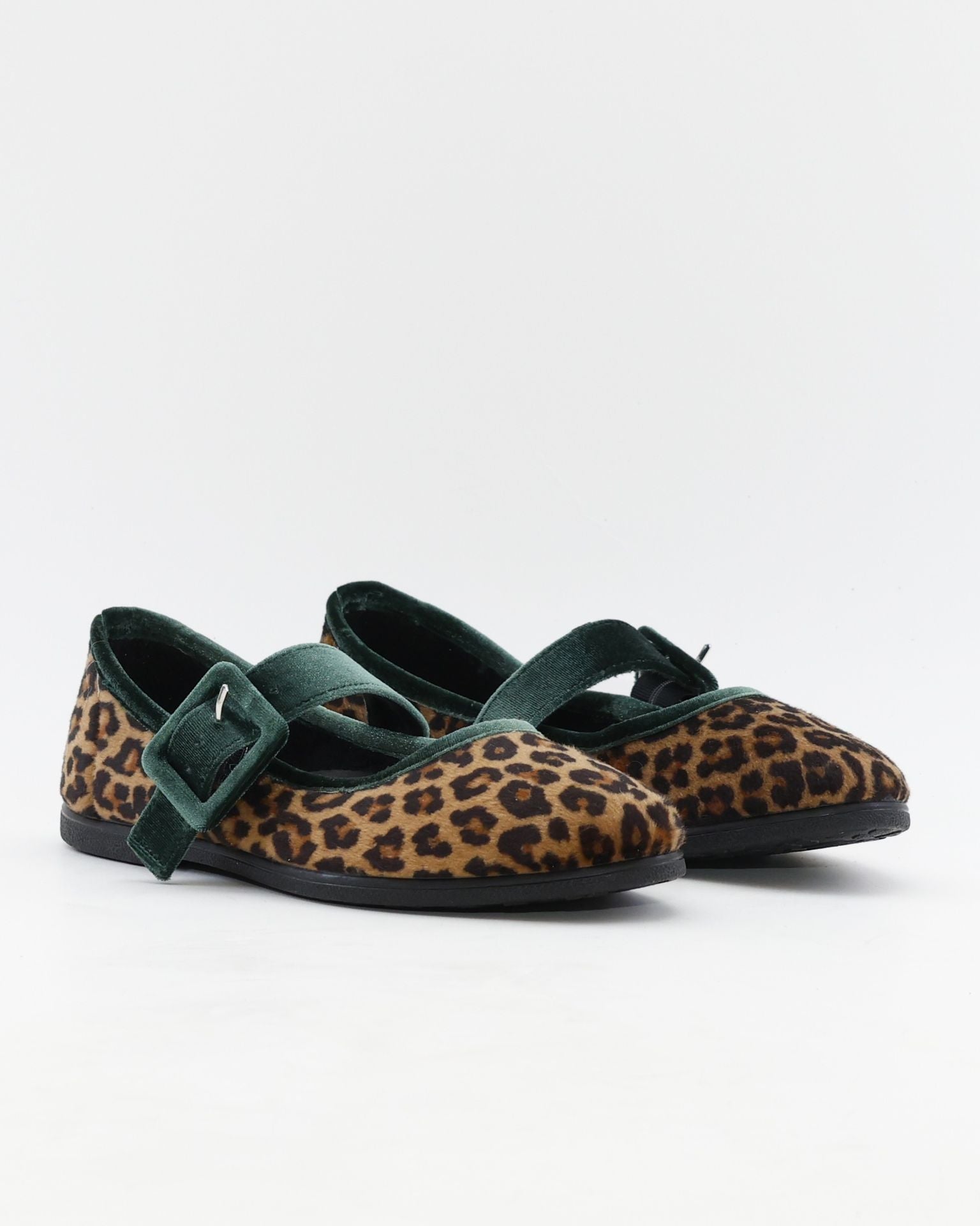 BAILARINAS DE TERCIOPELO LEOPARDO CON VERDE RANIA 25