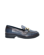 MOCASINES MUJER AZUL MARINO ESTRIBO DORADO