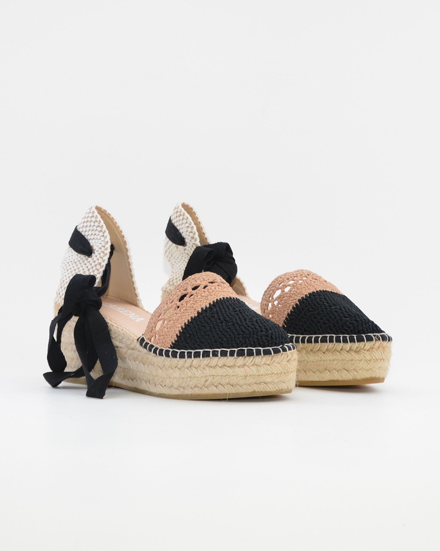 ALPARGATAS DE CUÑA CUERDA NEGRO TAUPE MACARENA JAVA 36