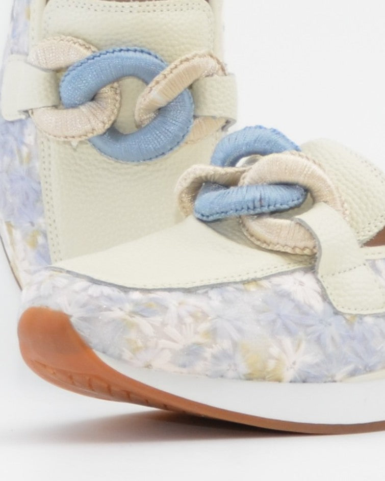 MOCASIN DEPORTIVO MUJER COLOR HIELO BORDADO FLORES THE HAPPY MONK VANITY 011