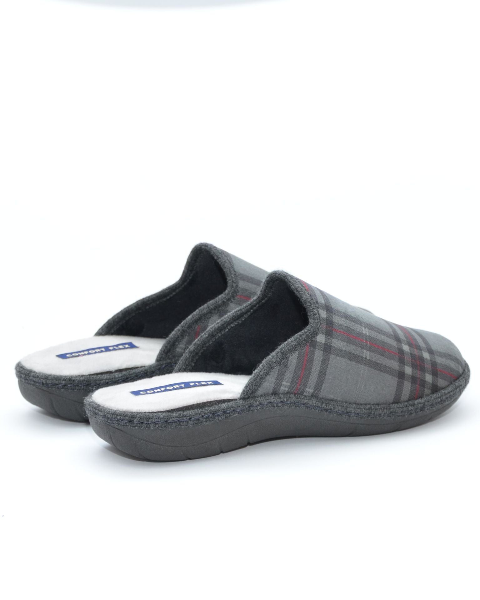 ZAPATILLAS DE CASA HOMBRE CUADROS GRIS