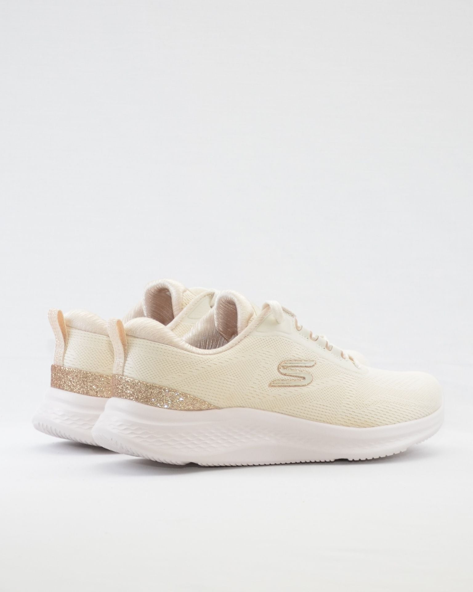 SNEAKERS MUJER SKECHERS 150629 NTGD BEIGE GLITER CORDONES
