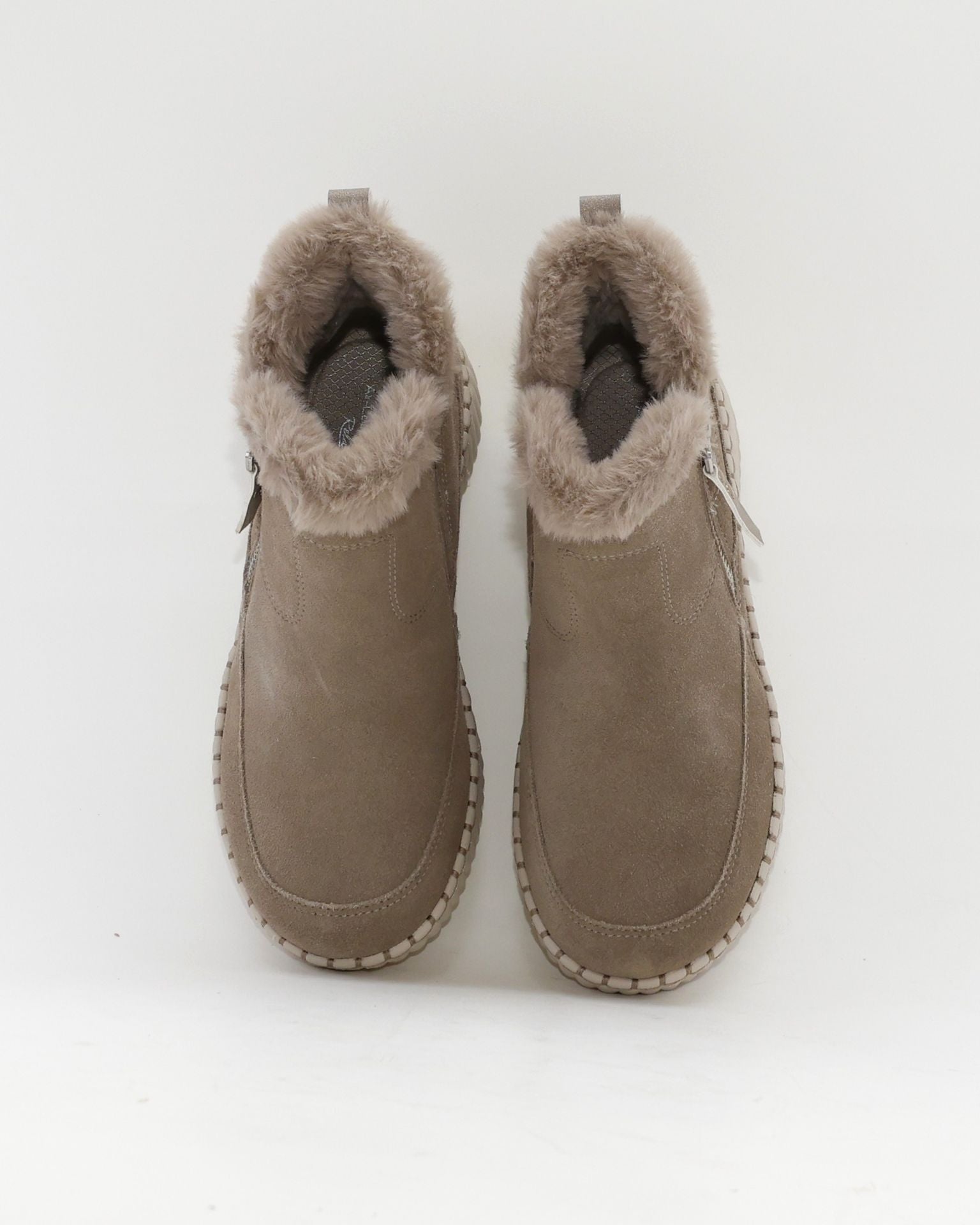 BOTIN PLANO MUJER FORRADO CON PELO  SKECHERS TAUPE 168108 TPE