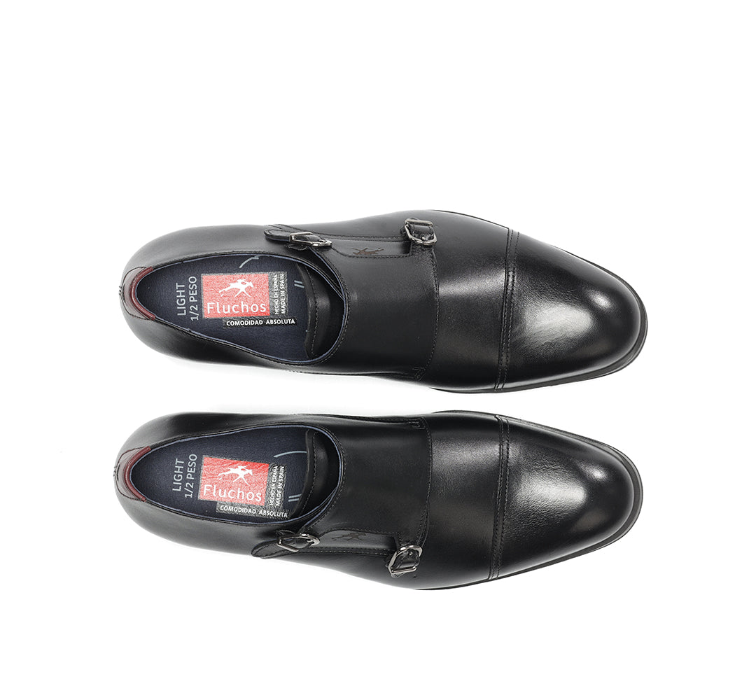ZAPATO HOMBRE MONKSTRAP DOS HEBILLAS COLOR NEGRO F1838 ASGARD