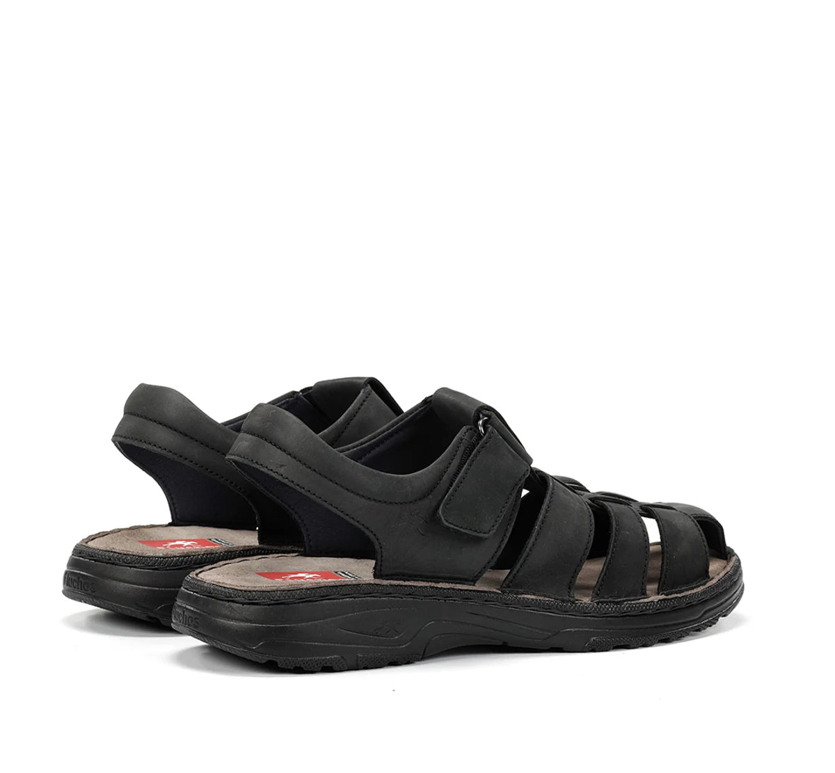 SANDALIA HOMBRE CERRADA COLOR NEGRO CIERRE DE VELCRO FLUCHOS AZORES F2198