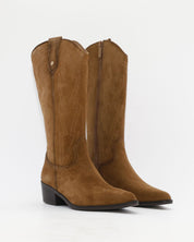 BOTA COWBOY MUJER SERRAJE CAMEL CON CREMALLERA CARMELA 164381