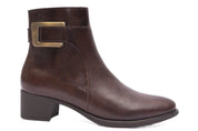 BOTIN MUJER MARRON TACON CUADRADO Y CREMALLERA  L-4419