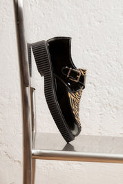 ZAPATO MUJER HEBILLA CHAROL NEGRO PRINT LACOMBA TIGRADA