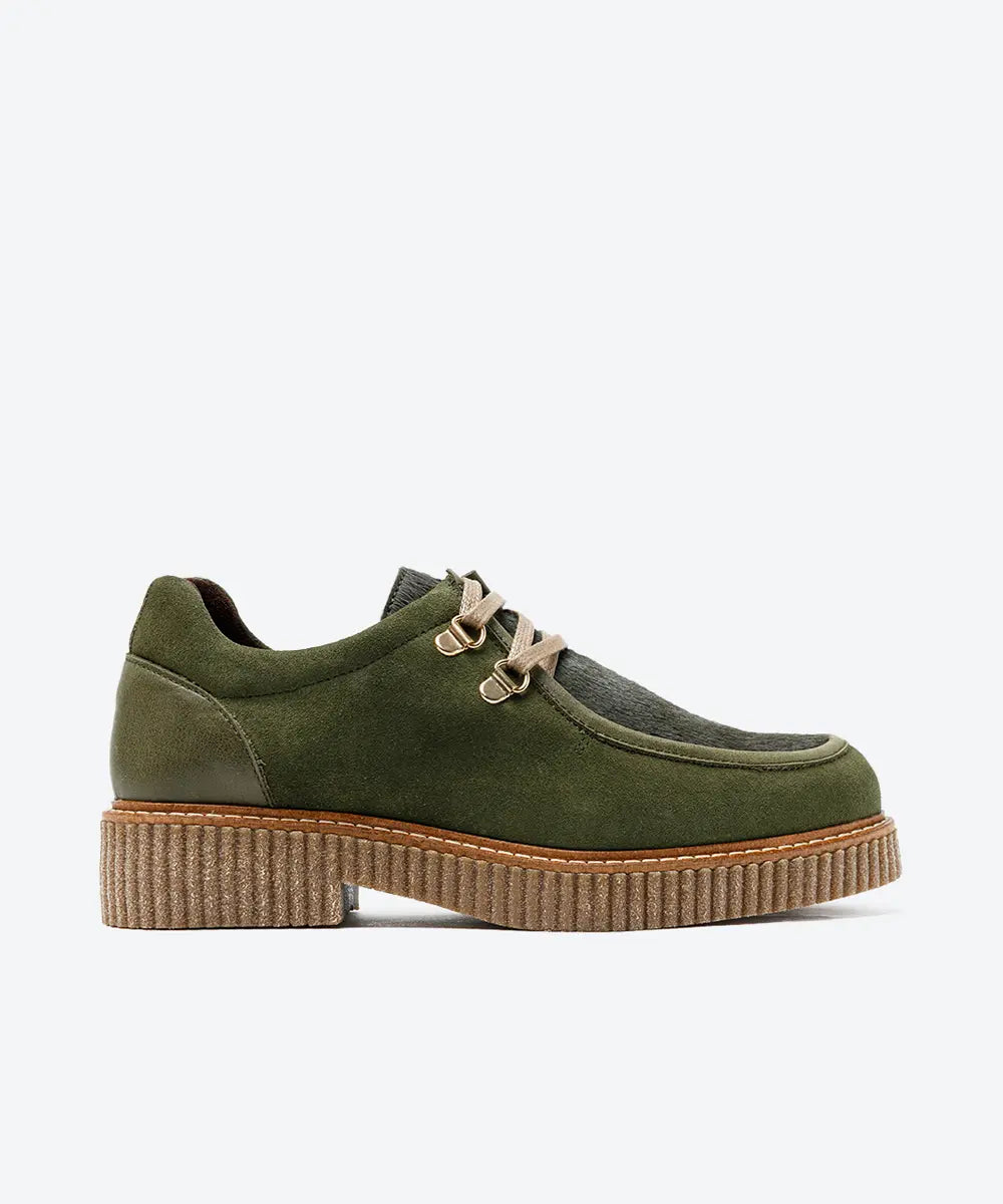 ZAPATO WALLABY MUJER SERRAJE VERDE LACOMBA SANTAL