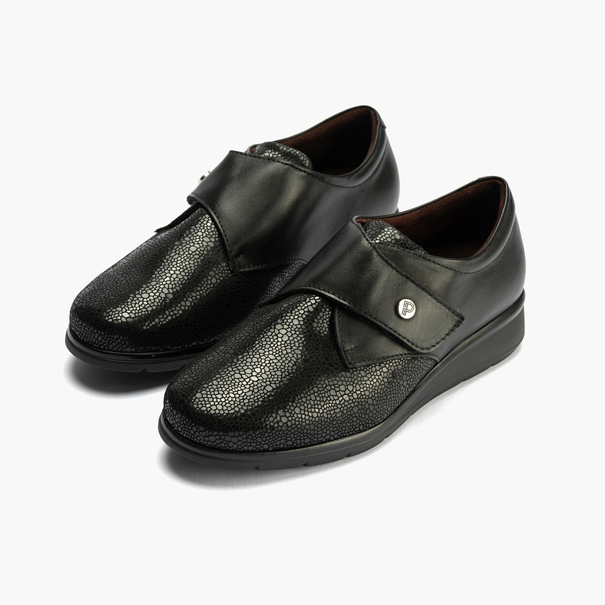 ZAPATO VELCRO ANCHO ESPECIAL NEGRO 10710