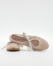 MERCEDITAS EN SERRAJE CON LAZO COLOR BEIGE MACARENA RANIA 73