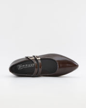 MERCEDITA PLANA PITILLOS CHAROL MARRON CHOCOLATE 11671