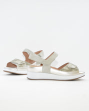 SANDALIA PLANTILLA EXTRAIBLE MUJER TRES VELCROS ANCHO ESPECIAL COLOR VERDE PIE SANTO 260422 EUCALIPTO