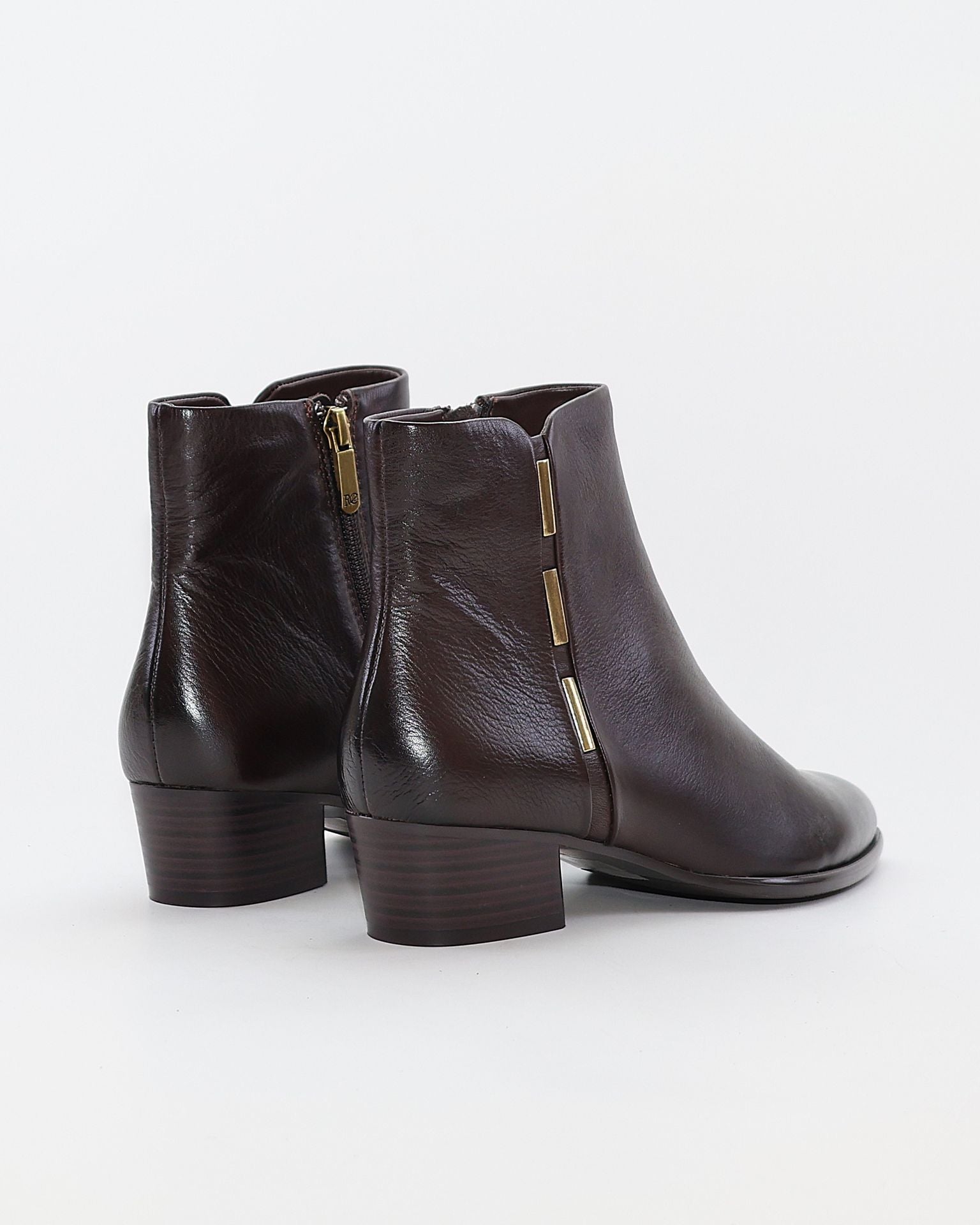 BOTIN MUJER PIEL TACON BAJO COLOR MARRON REGARDE LE CIEL LORI 02 COFFE