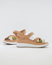 SANDALIA TRENZADA PLANTILLA EXTRAIBLE MUJER ANCHO ESPECIAL MULTI MIEL PIE SANTO 260429