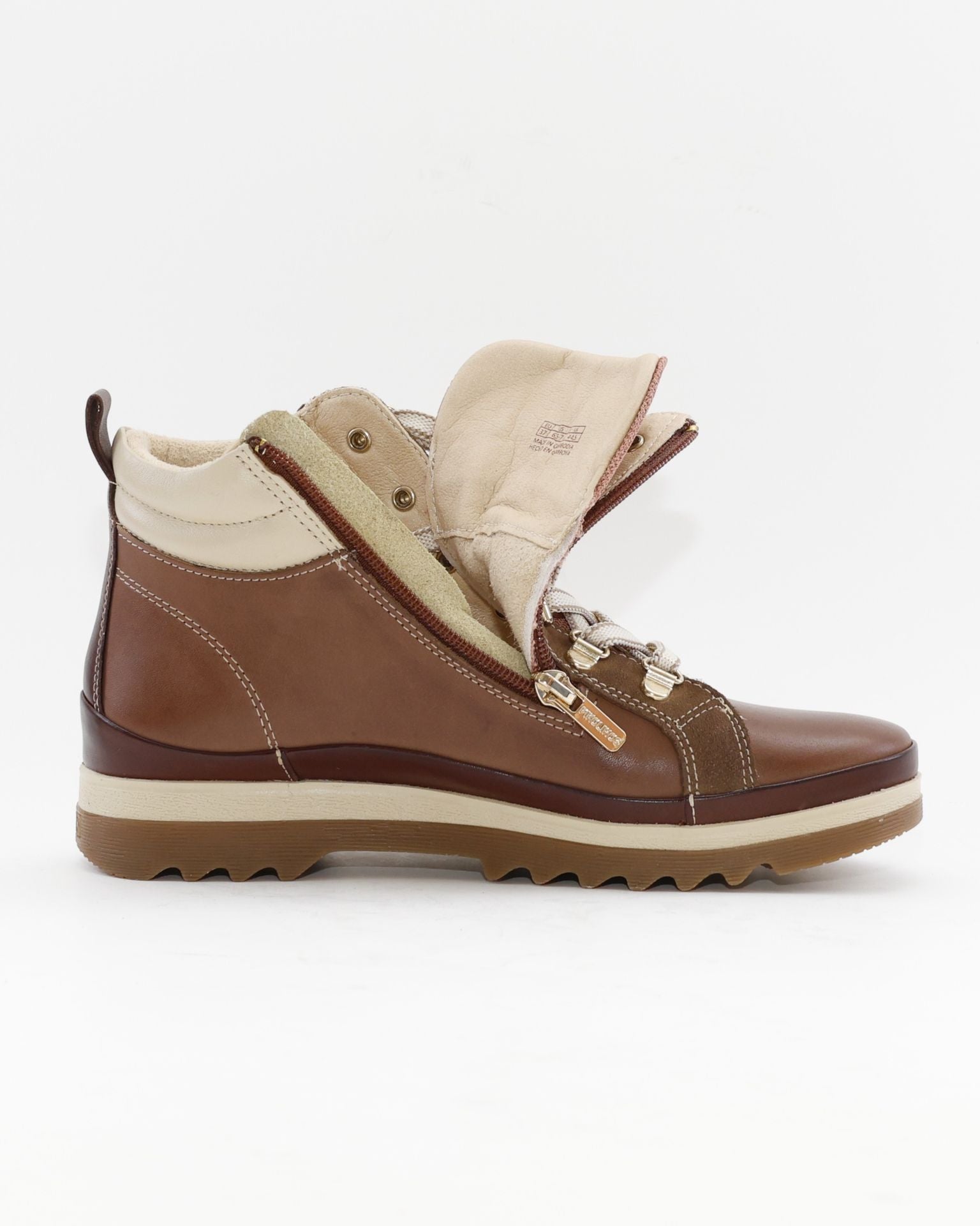 BOTIN DEPORTIVO MUJER  PIKOLINOS CORDONES Y CREMALLERA COLOR TOPO VIGO W3W-8564C9