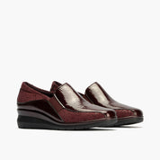 ZAPATO CUÑA ANCHO ESPECIAL BURDEOS 10730