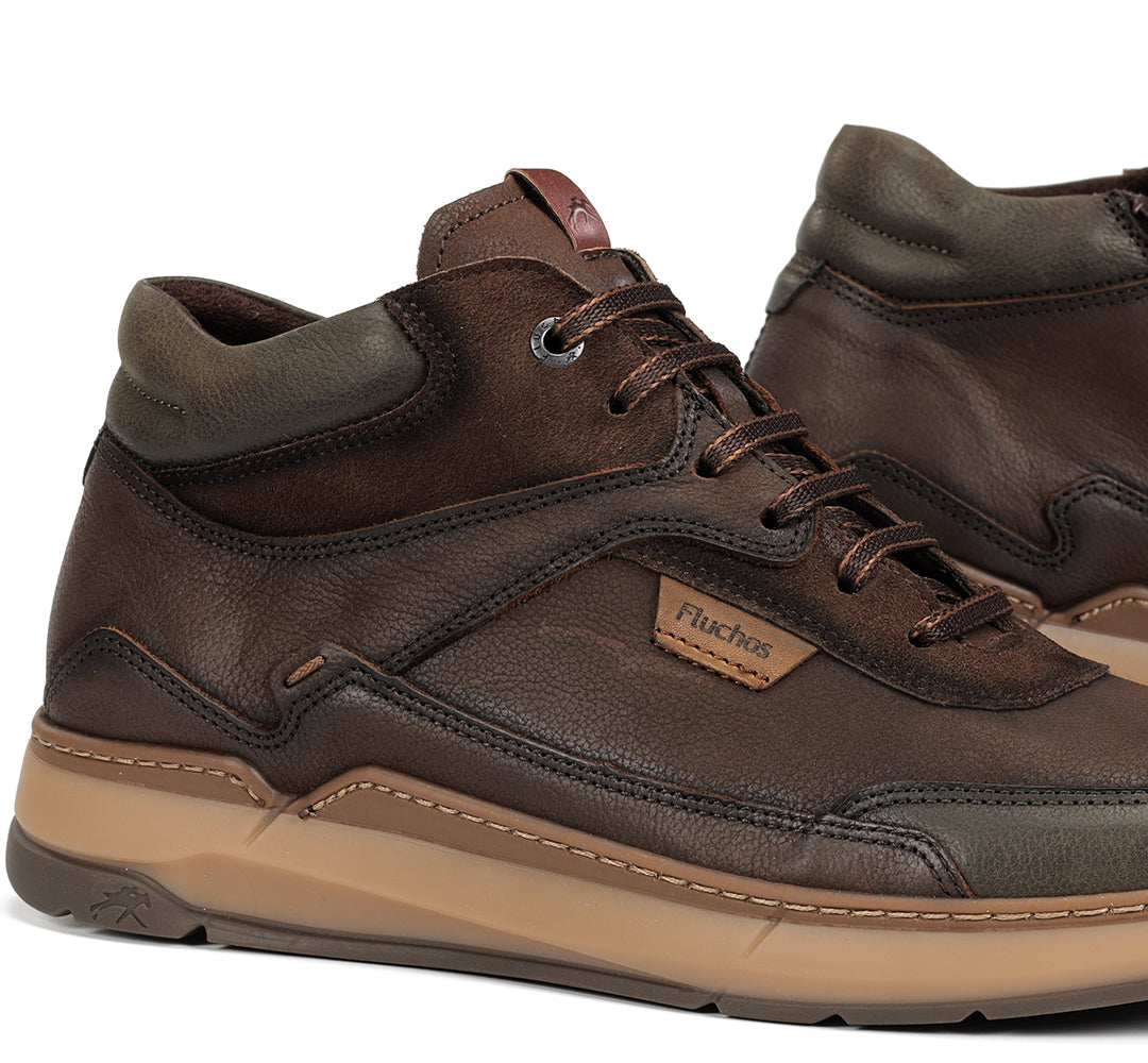 BOTIN MARRON CORDON Y CREMALLERA F2280 JEFF CAFÉ