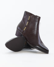 BOTIN MUJER PIEL TACON BAJO COLOR MARRON REGARDE LE CIEL LORI 02 COFFE