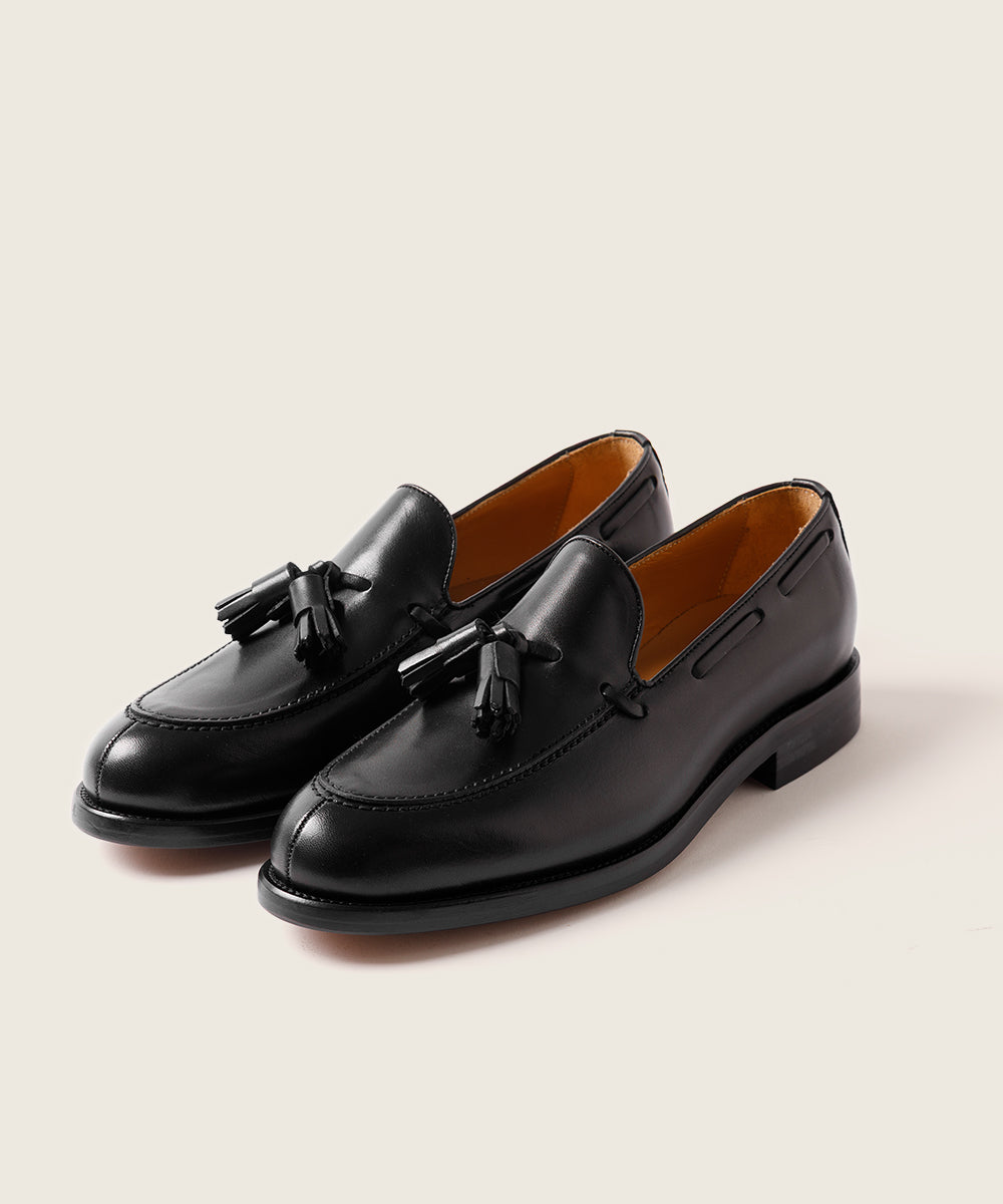 ZAPATO HOMBRE BORLAS 3003 TASSEL FLORENTIC NEGRO SUELA DE CUERO