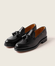 ZAPATO HOMBRE BORLAS 3003 TASSEL BOXCLAF NEGRO SUELA DE CUERO