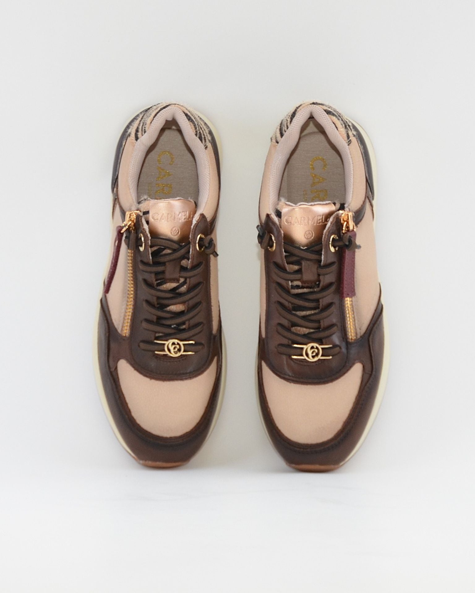 ZAPATILLA SNEAKER MUJER CARMELA COLOR MARRÓN CON TAUPE 164221