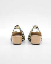 ZAPATO SALON DESTALONADO EN PIEL ANIMAL PRINT CEBRA LACOMBA HIBISCUS