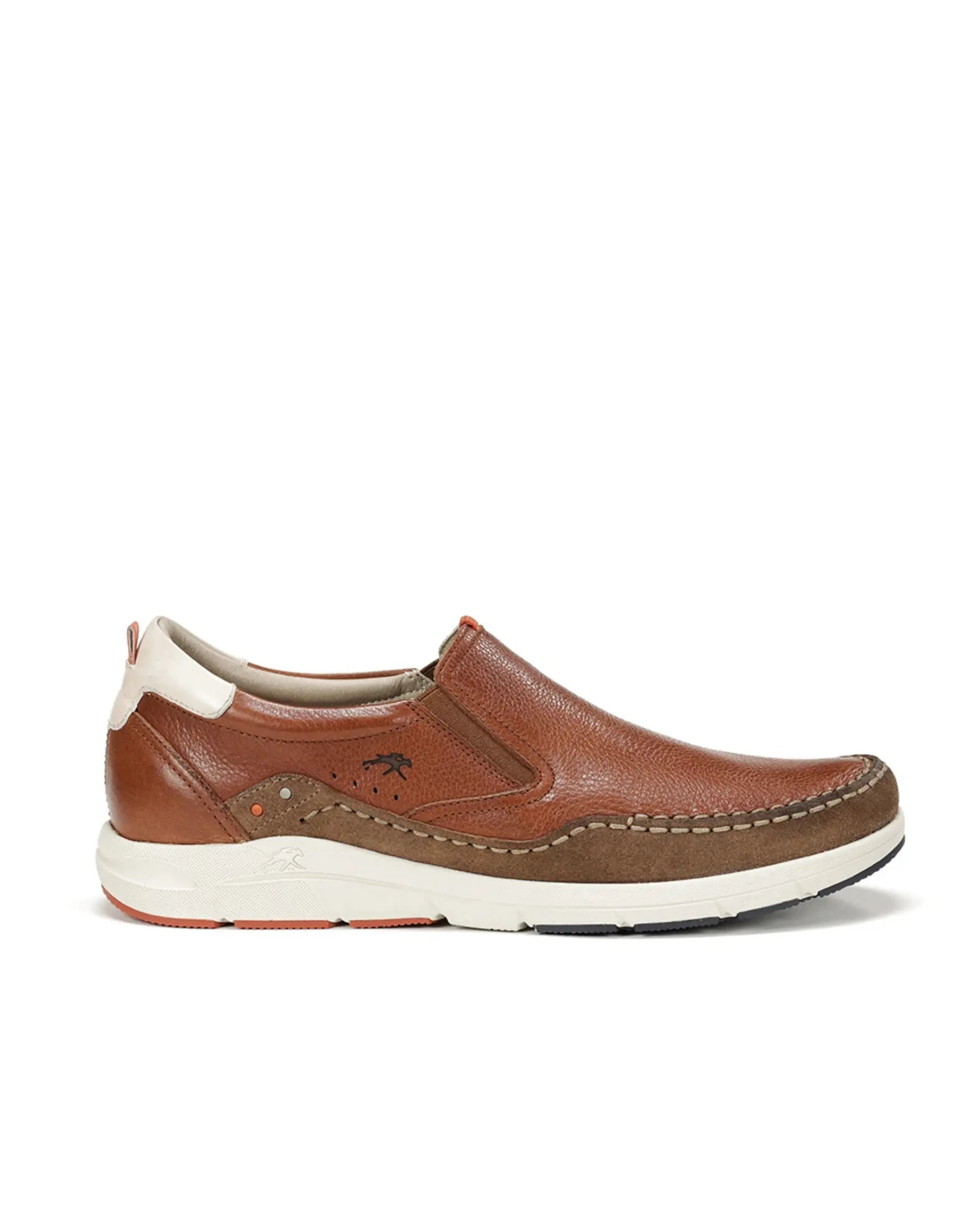 ZAPATO HOMBRE FLUCHOS CON ELASTICOS COLOR CUERO KAI F1985