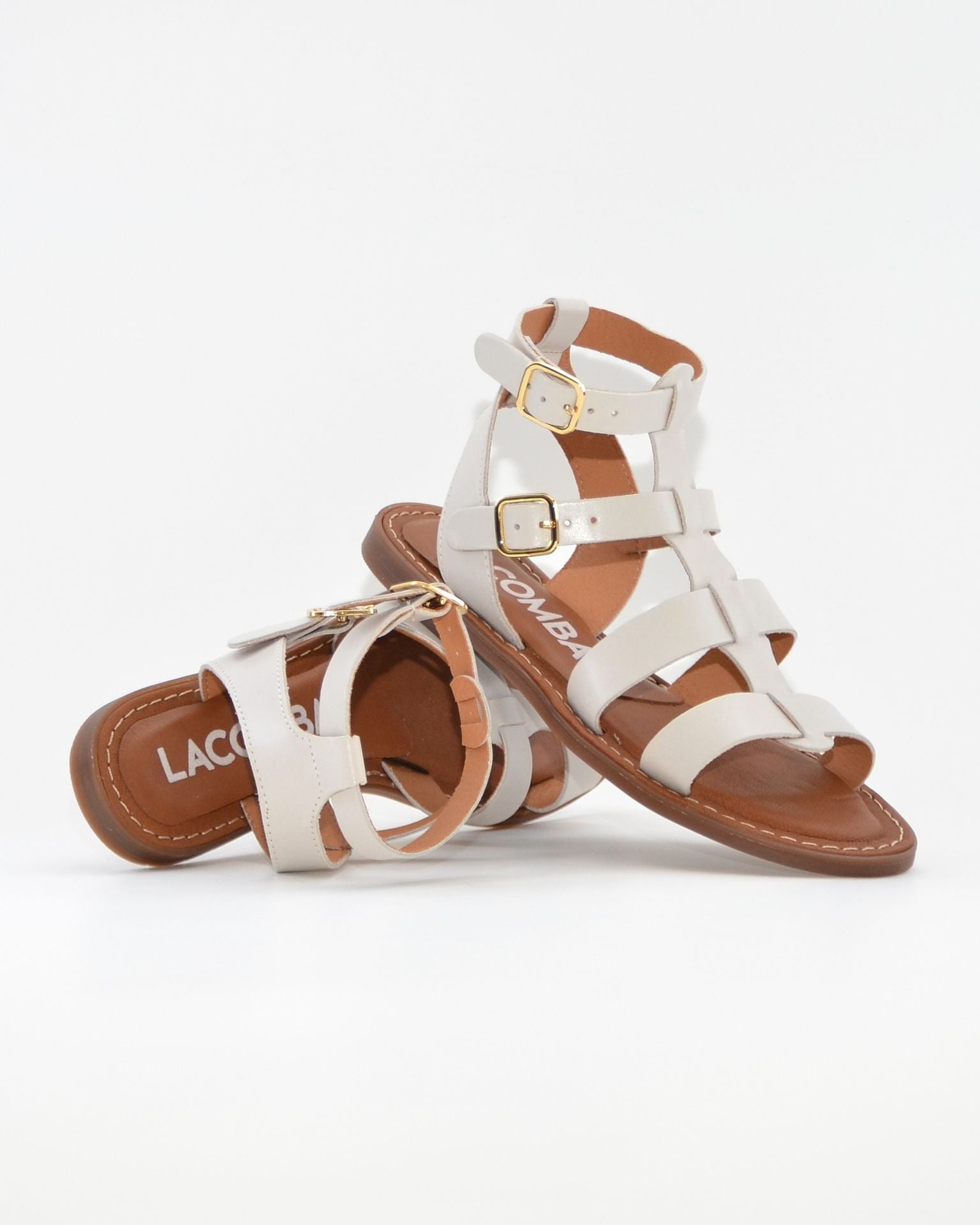 SANDALIA ROMANA MUJER PIEL COLOR HIELO LACOMBA STATICE