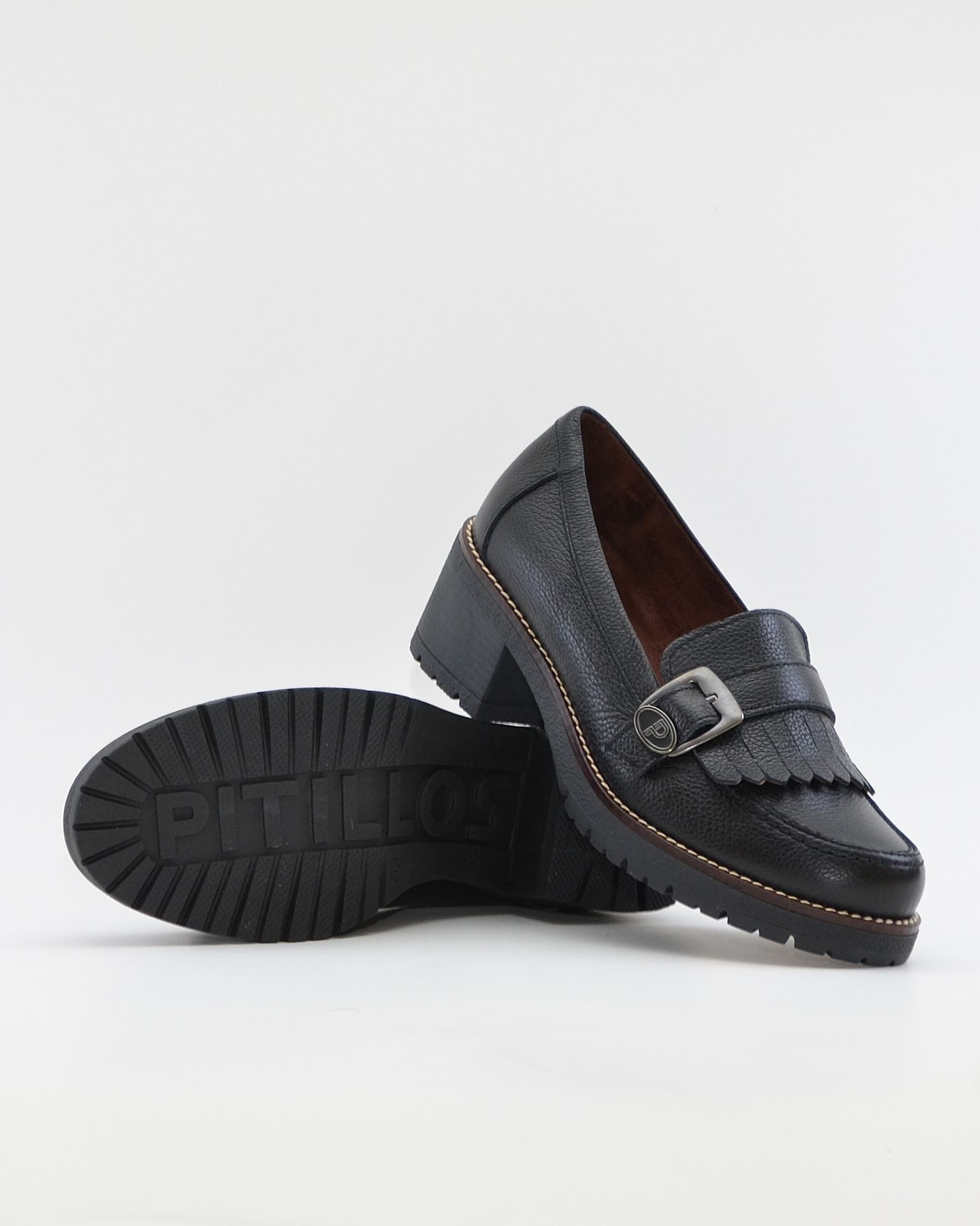 ZAPATO MOCASIN MUJER NEGRO PLANTILLA EXTRAIBLE PITILLOS 20522
