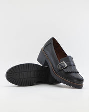 ZAPATO MOCASIN MUJER NEGRO PLANTILLA EXTRAIBLE PITILLOS 20522