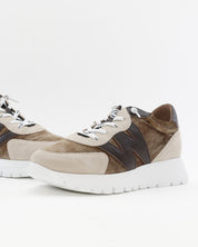 ZAPATO DE CORTE DEPORTIVO WONDERS A-24111 CONBINADO TAUPE MARRON