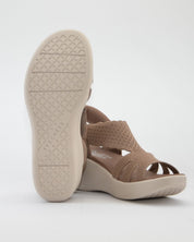 SANDALIA MUJER CUÑA SKECHERS COLOR TAUPE 120012 MOC SLIP-INS