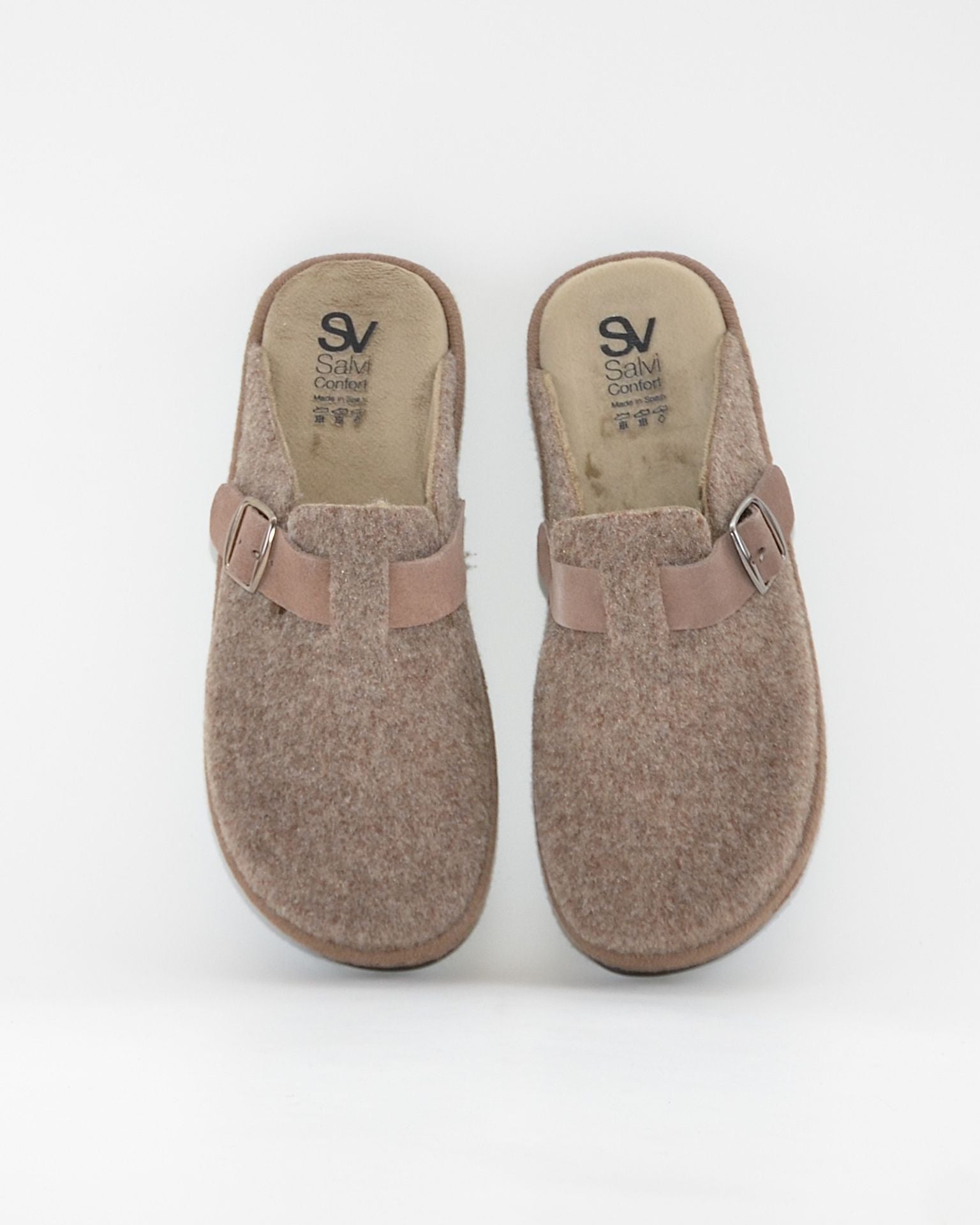 ZAPATILLAS DE CASA HOMBRE CON HEBILLA SALVI 41L-000 ELFO TABACO