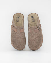 ZAPATILLAS DE CASA HOMBRE CON HEBILLA SALVI 41L-000 ELFO TABACO