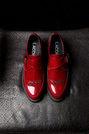 ZAPATO MUJER HEBILLA CHAROL ROJO LACOMBA GAURA