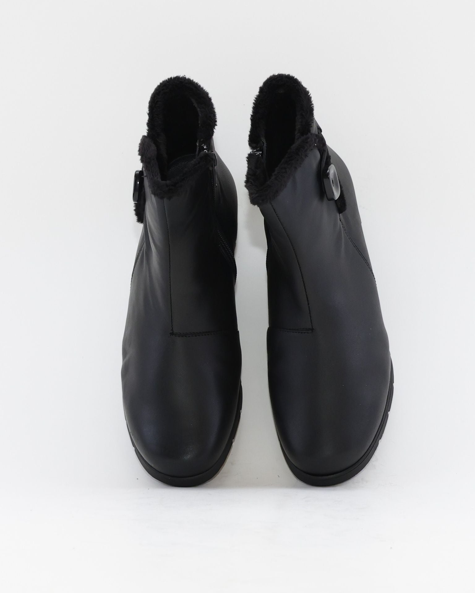 BOTINES DE MUJER CON CUÑA BAJA Y CREMALLERA COLOR NEGRO VALERIAS 2812