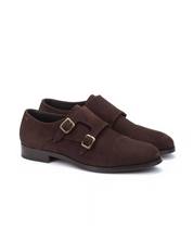 ZAPATO HOMBRE DOS HEBILLAS ESTILO MONK SERRAJE MARRON OSCURO EMPIRE 1492-2632X