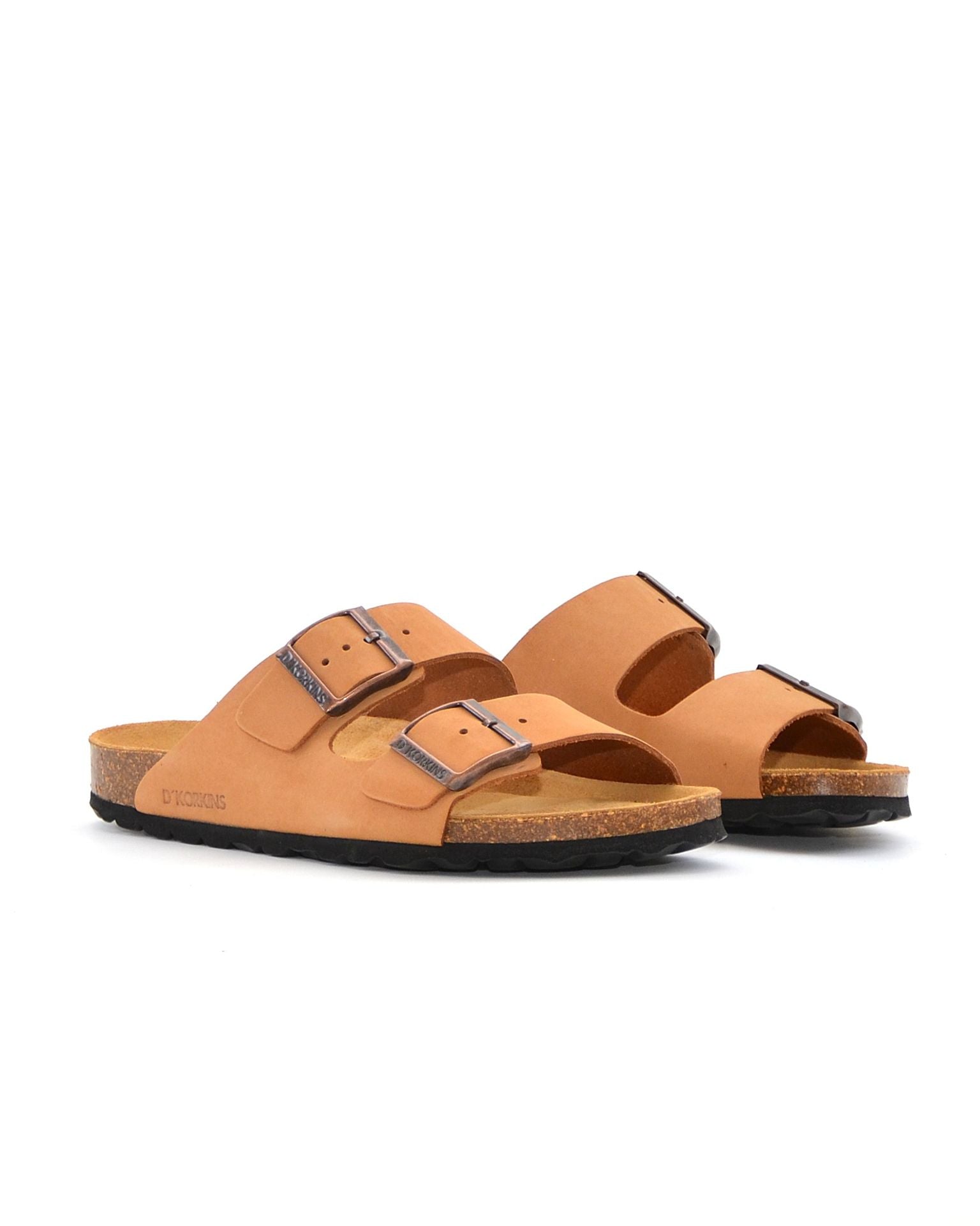 SANDALIA BIO MUJER DOS HEBILLAS D´KORKINS PARIS NOBUCK CAMEL