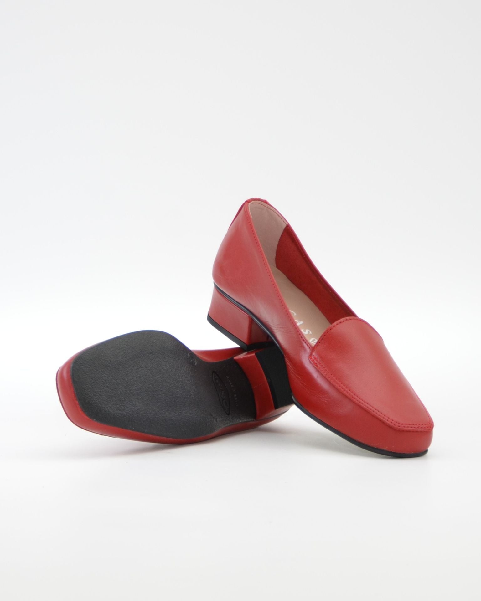 ZAPATO MOCASIN MUJER TACON BAJO ROJO D CHICAS 0181