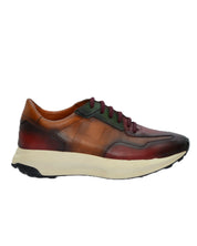 DEPORTIVO HOMBRE COMBINADO CUERO BURDEOS