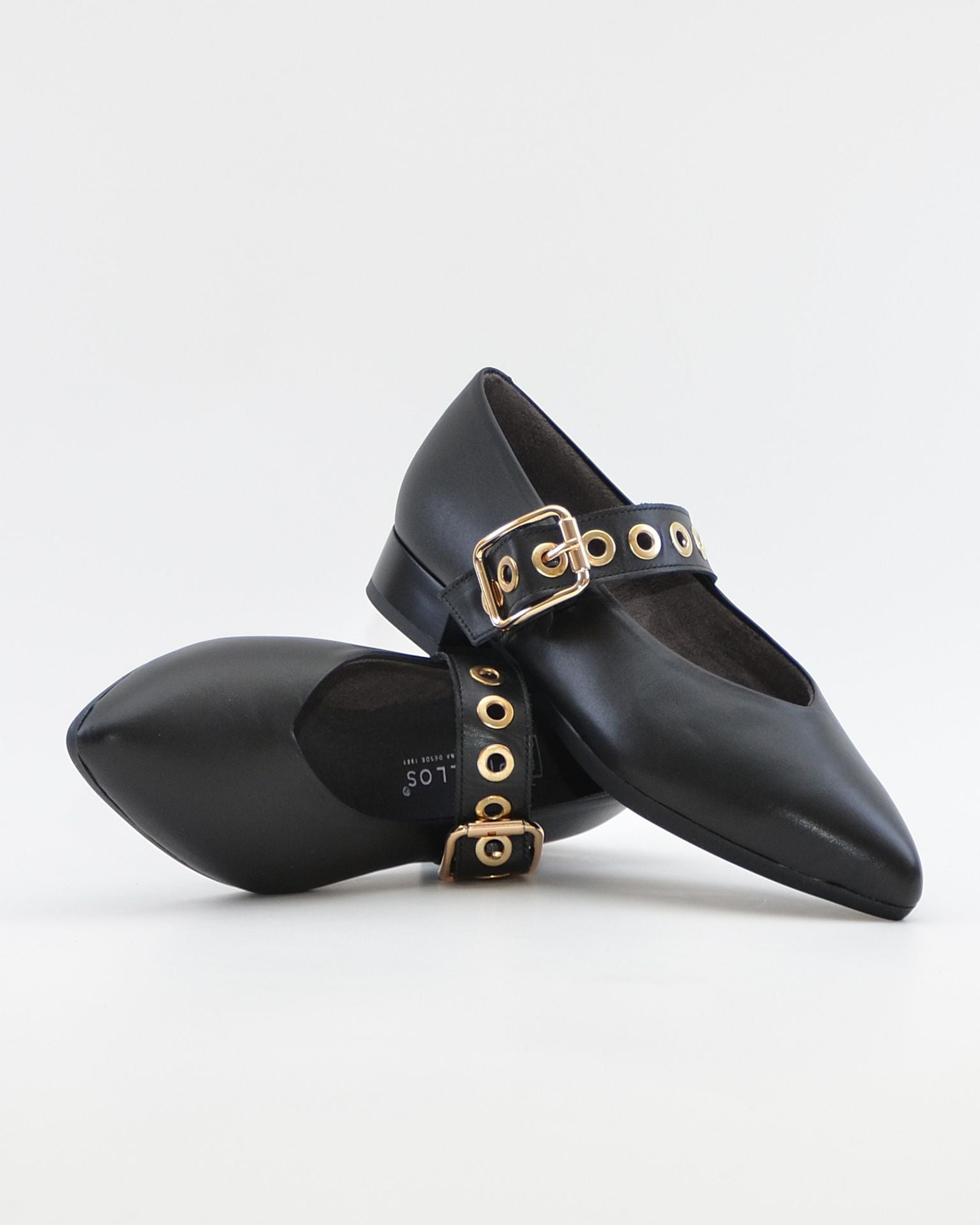 MERCEDITA PLANA PITILLOS PIEL NEGRO 11672