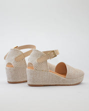 SANDALIA CON CUÑA MUJER PLANTA ACOLCHADA RAFIA NATURAL PITILLOS 11260